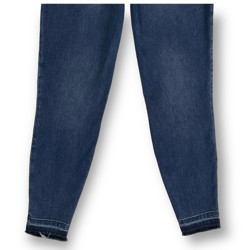Spanx Distressed Skinny Released Hem Dark Wash Jeggings Sz M - Picture 7 of 12